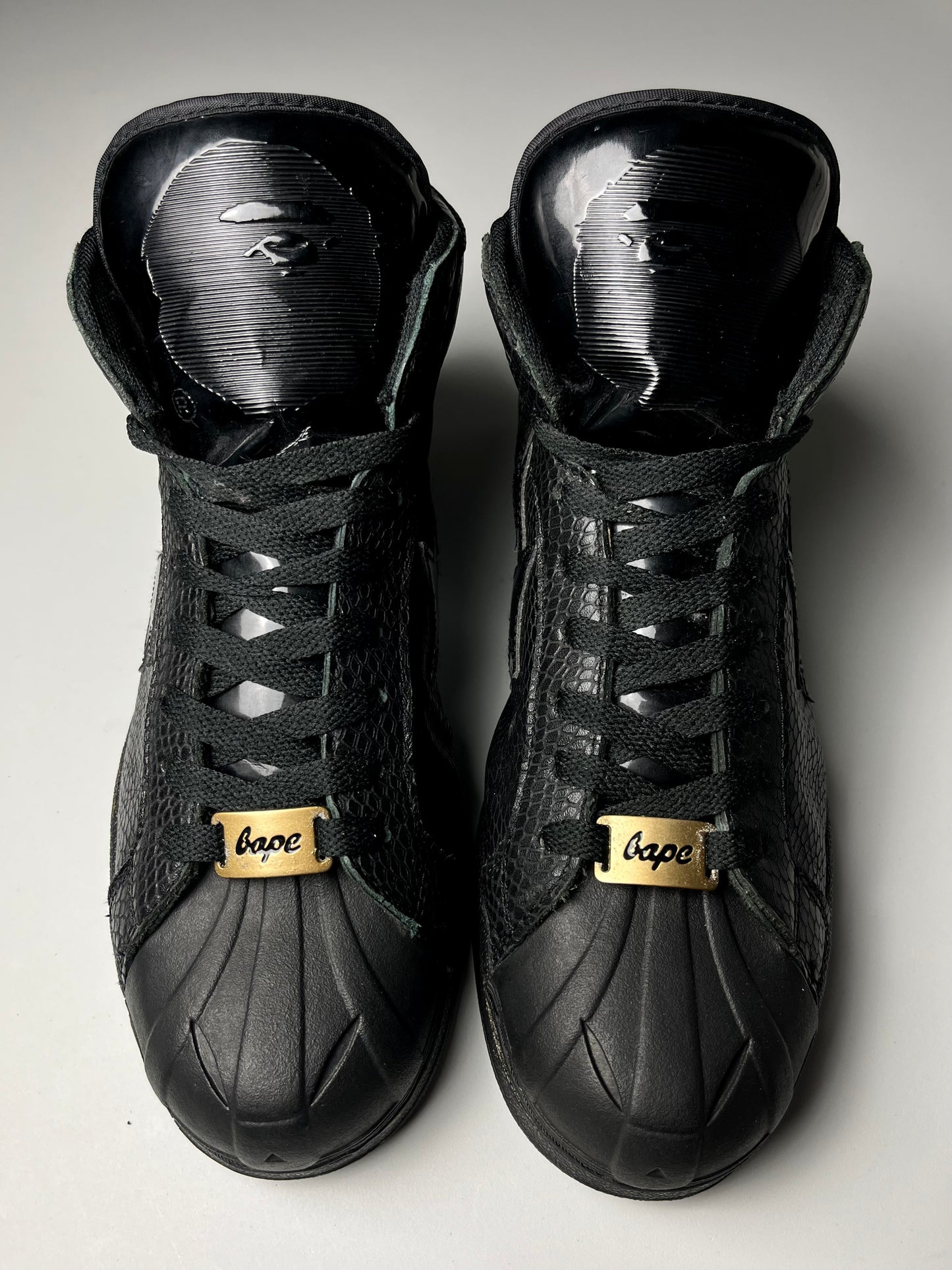 2012 BAPE high top snake skin sneakers - EU 42.5 / 43 - black