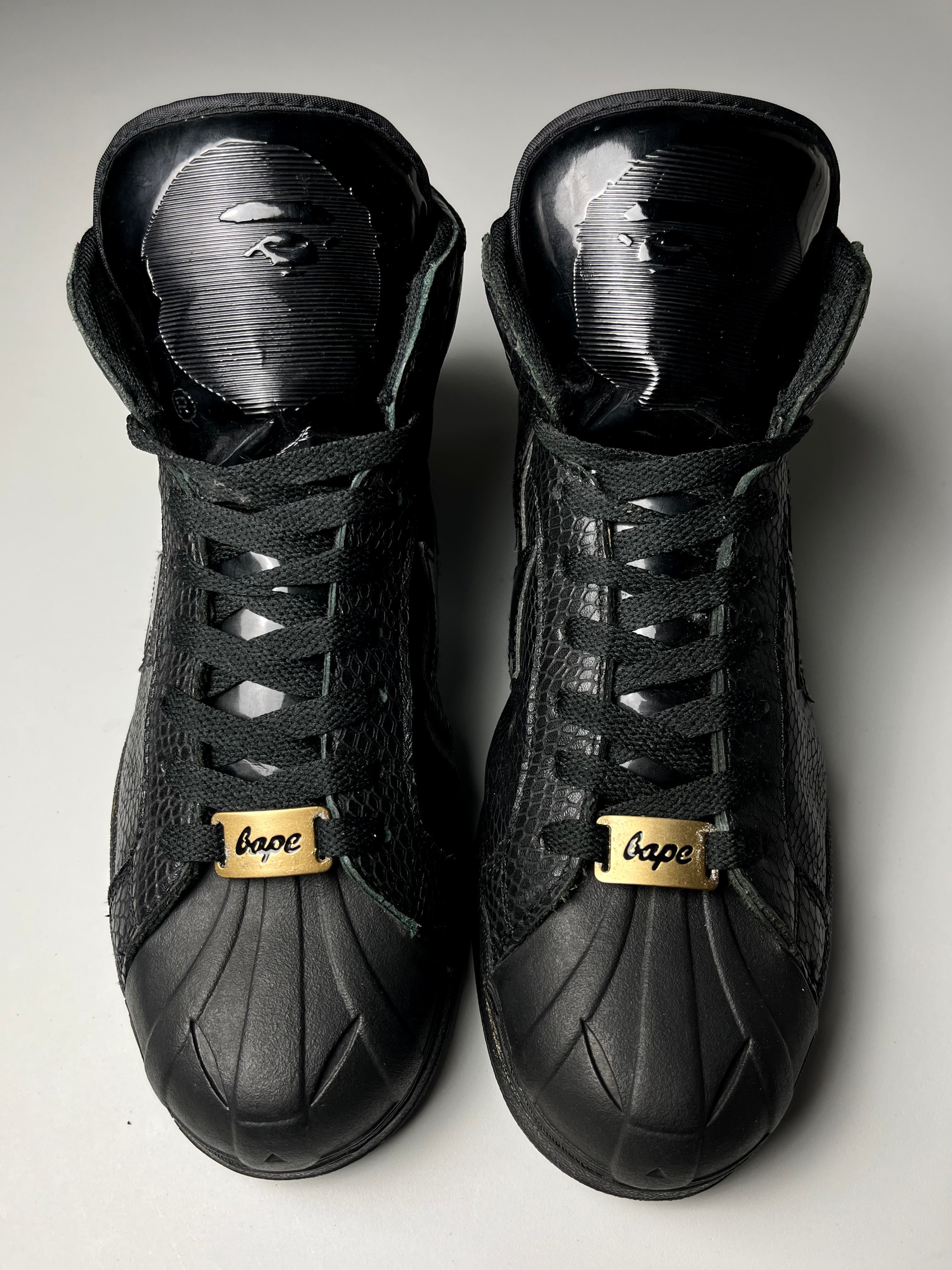 2012 BAPE high top snake skin sneakers - EU 42.5 / 43 - black