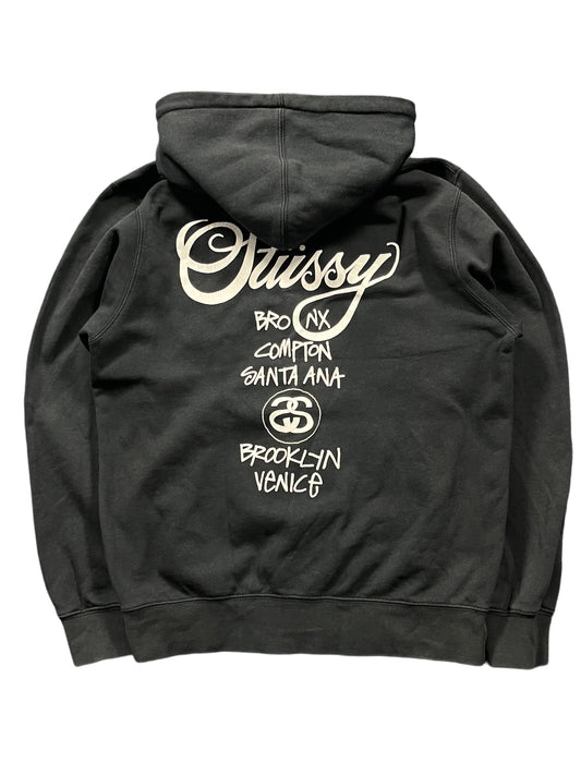 STUSSY ZIP UP HOODIE (M)