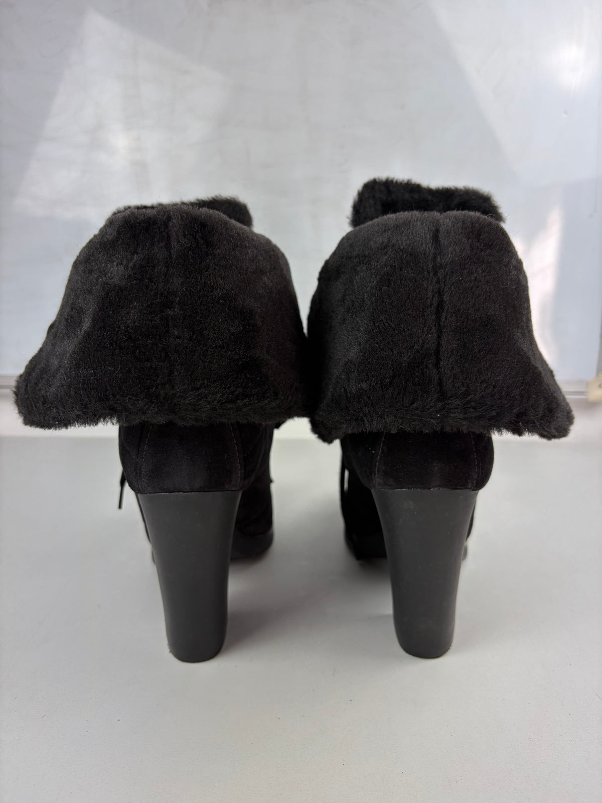 00’s PRADA suede & fur wedge boots - eu 40.5 / us 8 / uk 7