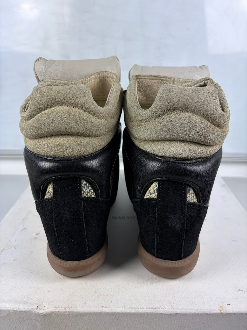 Isabel Marant Bonny python-print wedge sneakers - eu 37 / us 7 / uk 4 - black & gold