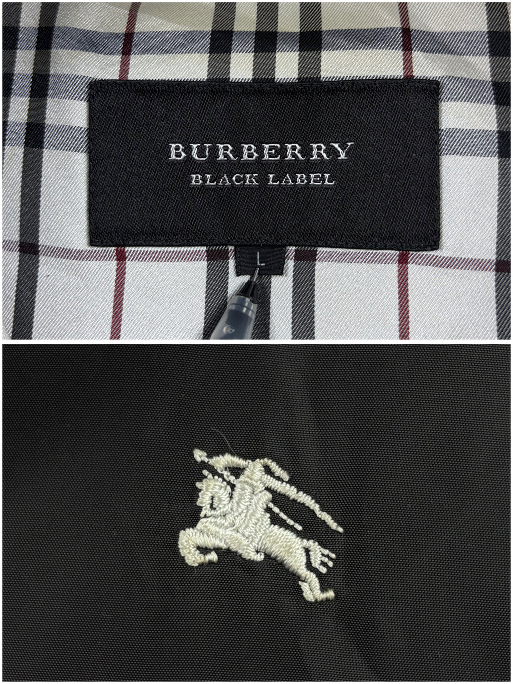 00’s BURBERRY Black Label real fur down jacket (M/L) - black