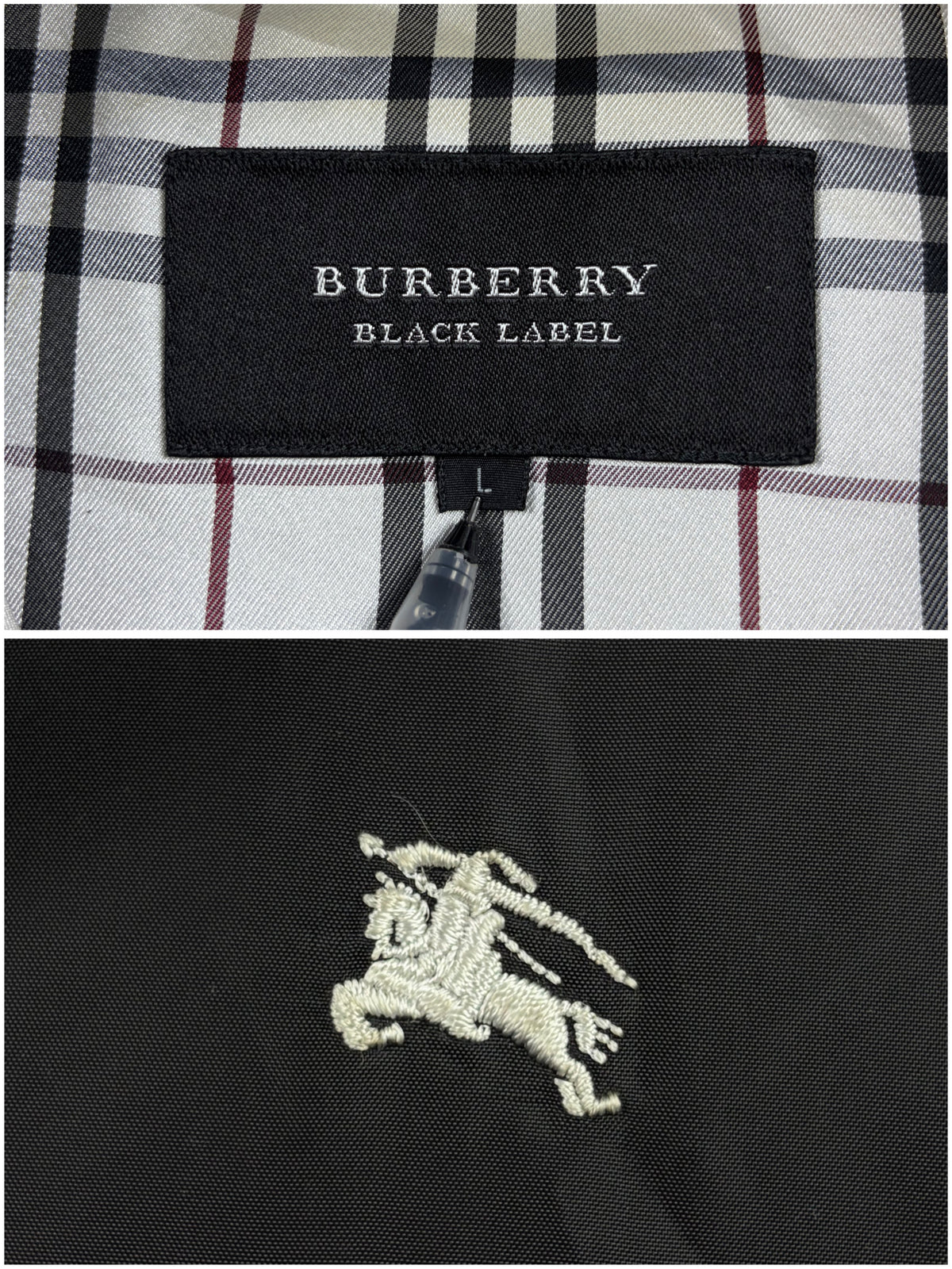 00’s BURBERRY Black Label real fur down jacket (M/L) - black