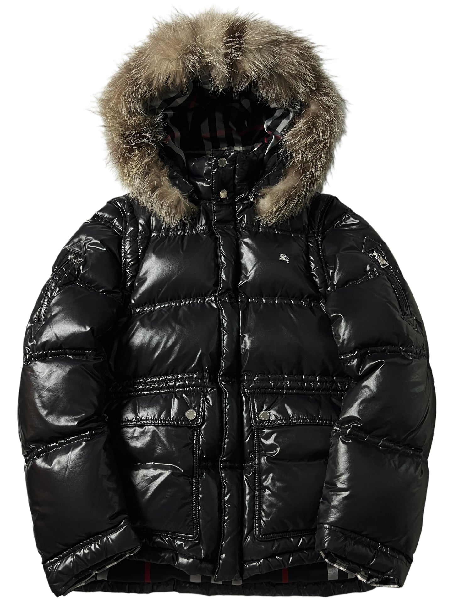 00’s BURBERRY made in Japan real fur down jacket (S/M) - black