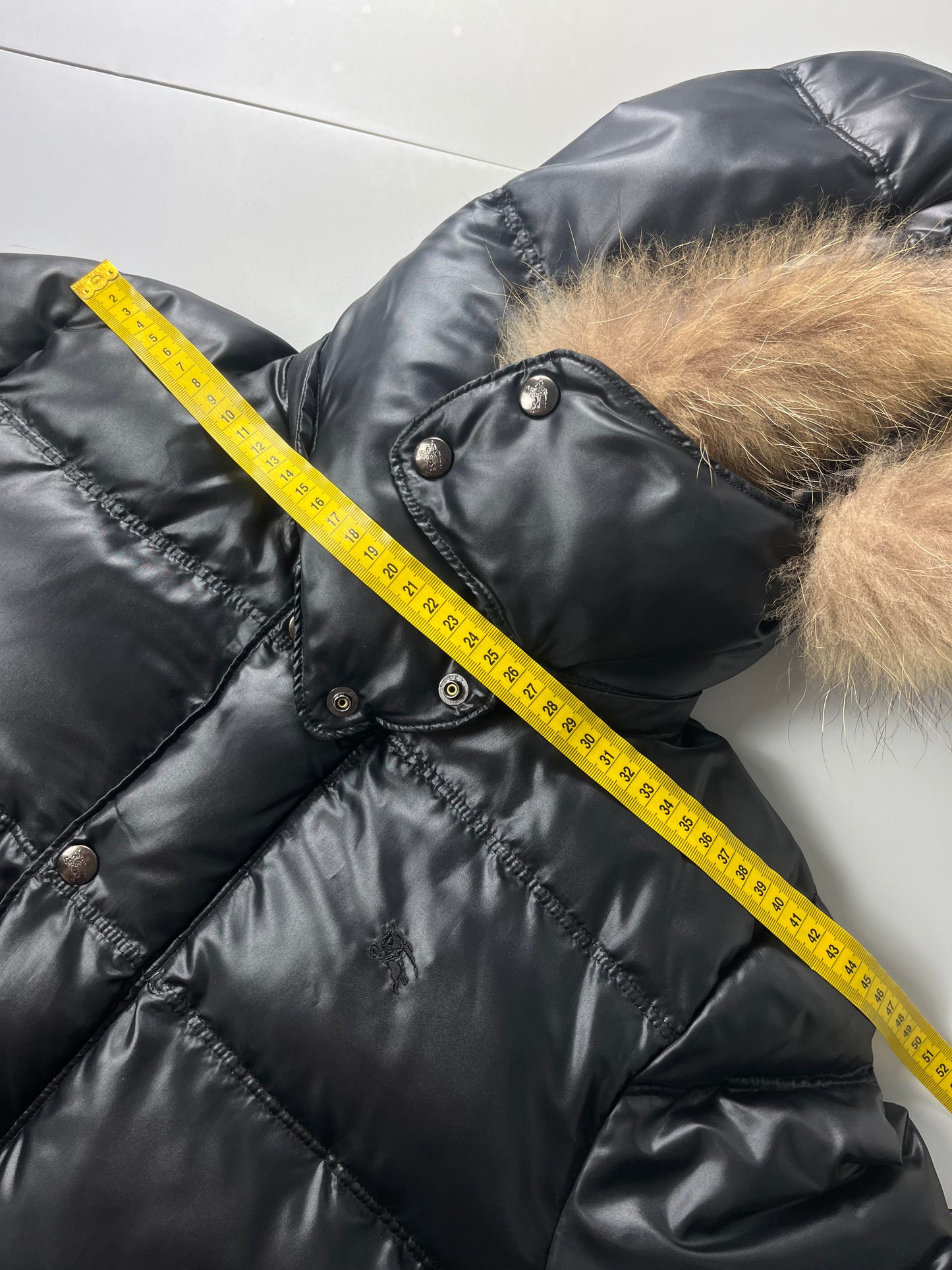 00’s BURBERRY made in Japan real fur down jacket (XS/S) - black