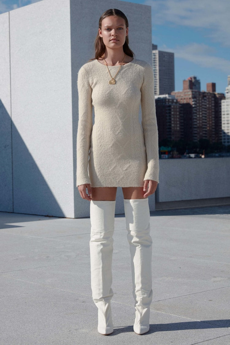 2016 Kanye West's YEEZY Season 4 bleached denim boots - eu 38 - white