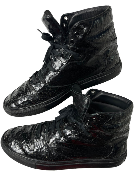 Balenciaga embossed croc leather high tops - Eu 41 - black