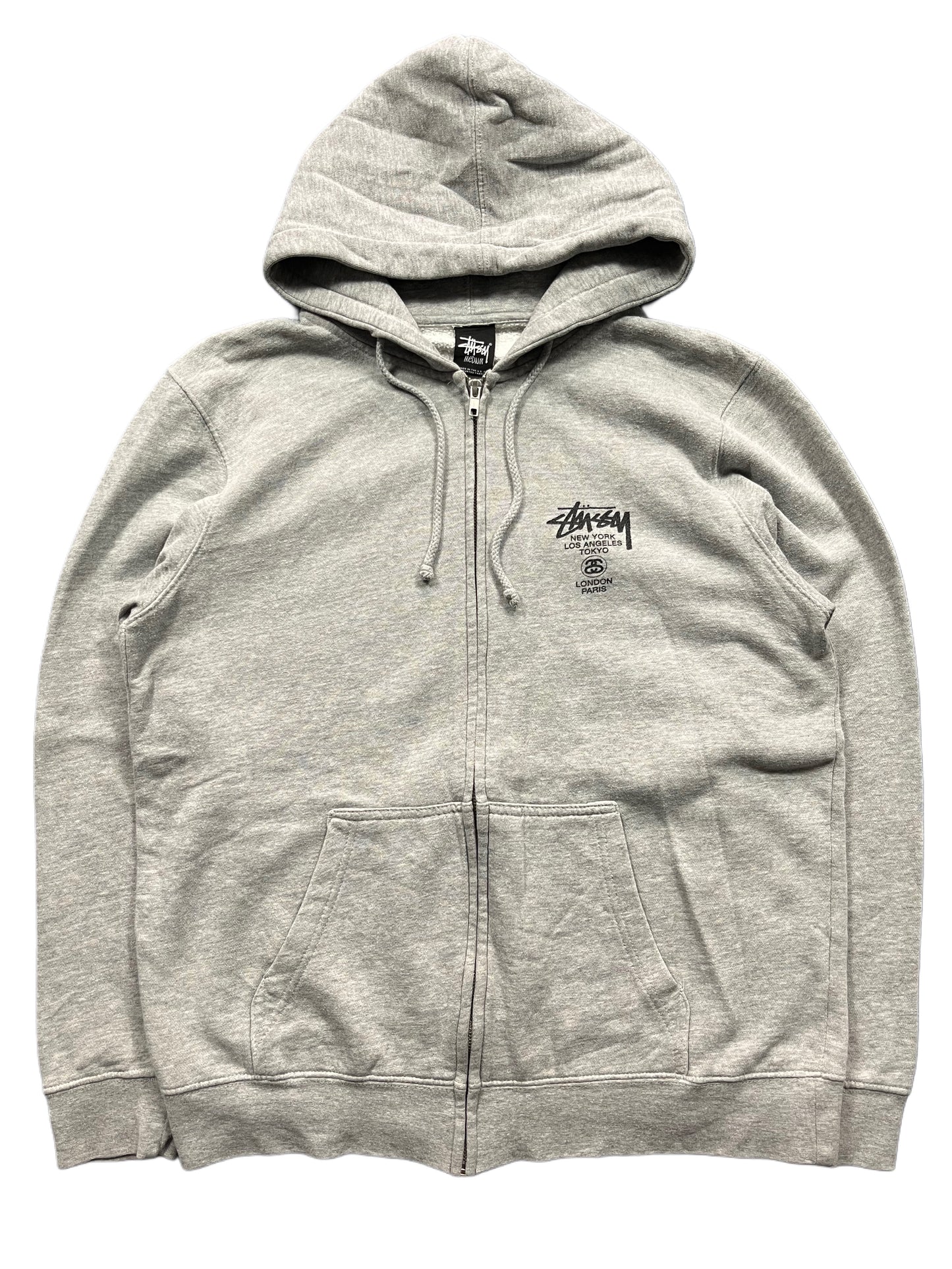 STUSSY ZIP UP HOODIE (M)