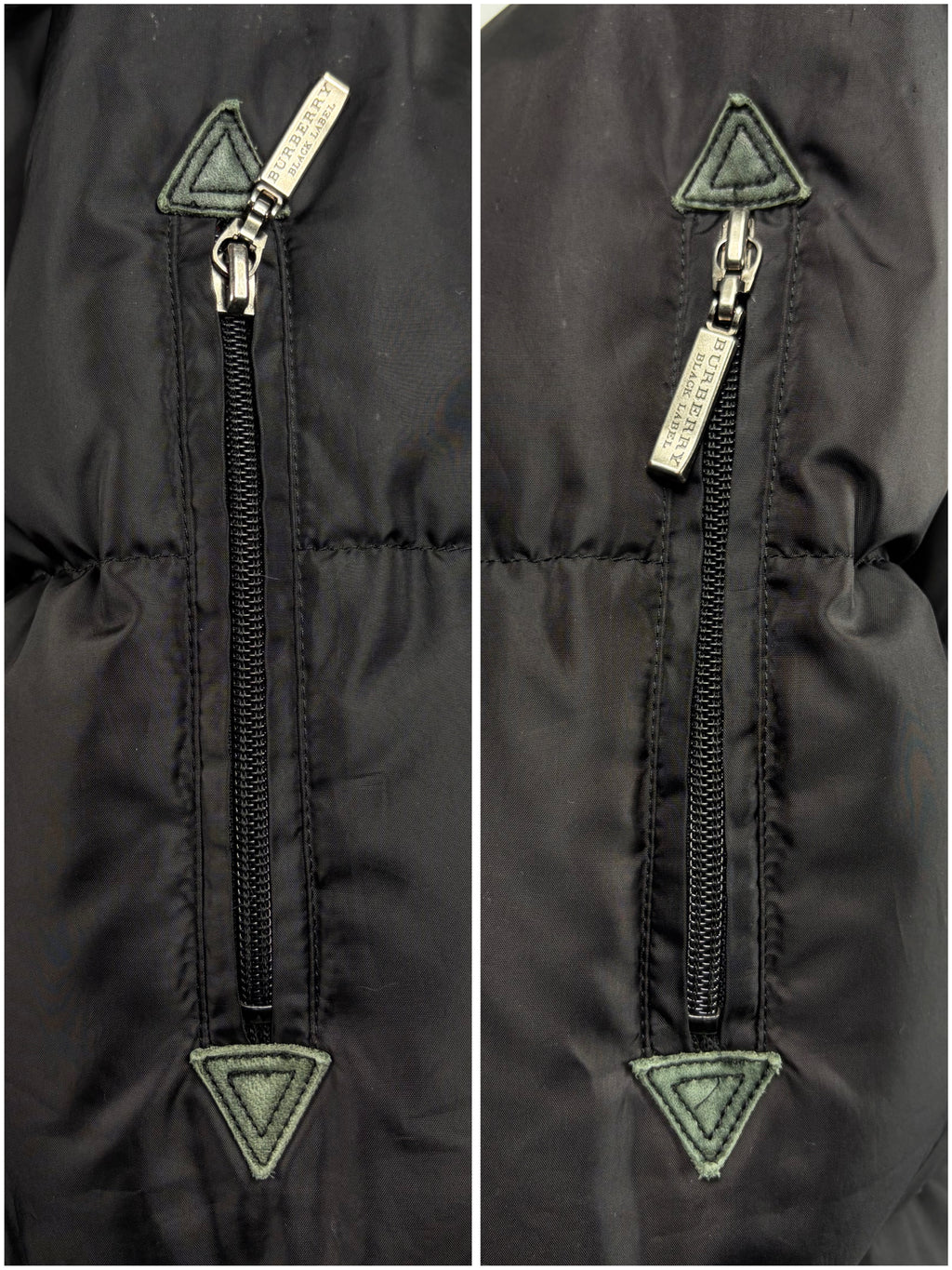 00’s BURBERRY Black Label real fur down jacket (M/L) - black