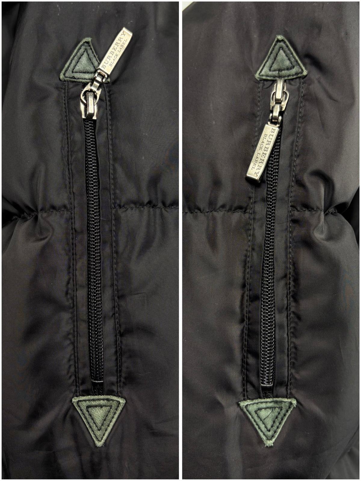 00’s BURBERRY Black Label real fur down jacket (M/L) - black