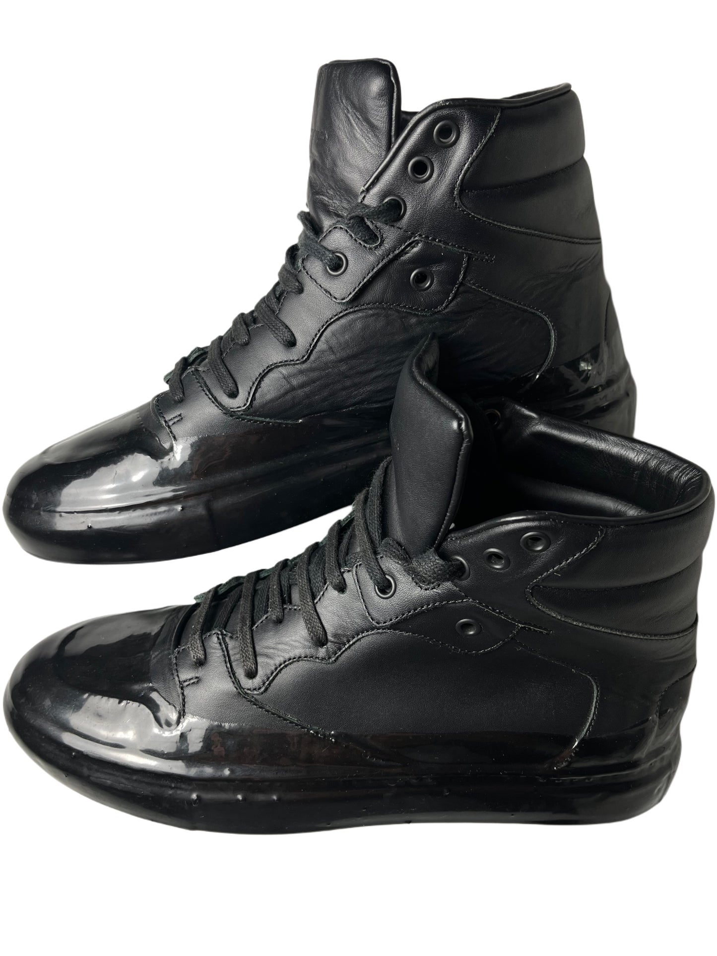 Balenciaga high top leather sneakers - EU 42 - black