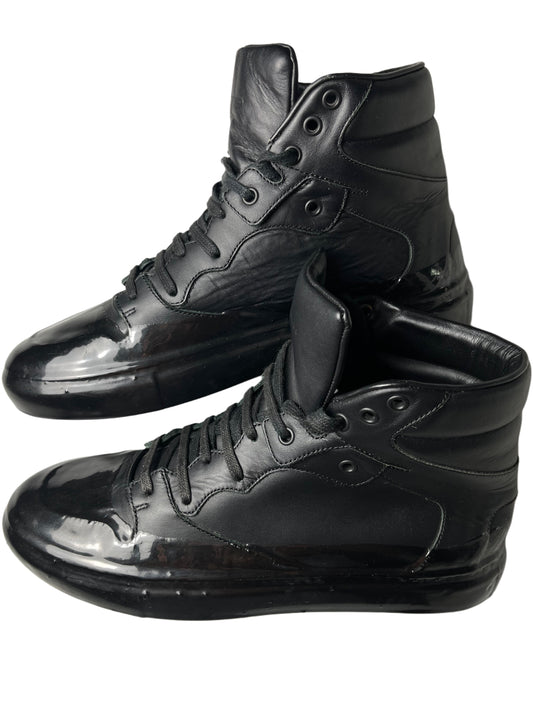 Balenciaga high top leather sneakers - EU 42 - black