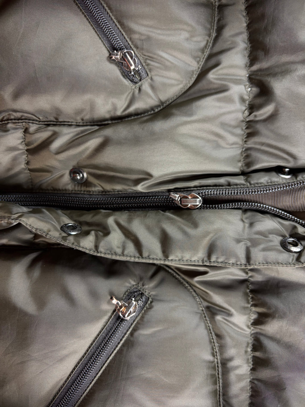 00’s BURBERRY Black Label real rabbit fur down jacket (LL) - olive green