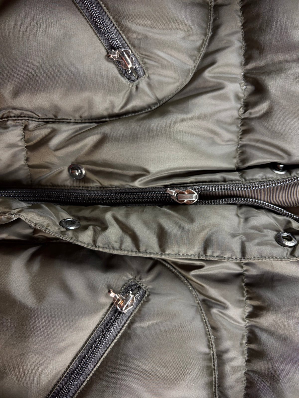 00’s BURBERRY Black Label real rabbit fur down jacket (LL) - olive green