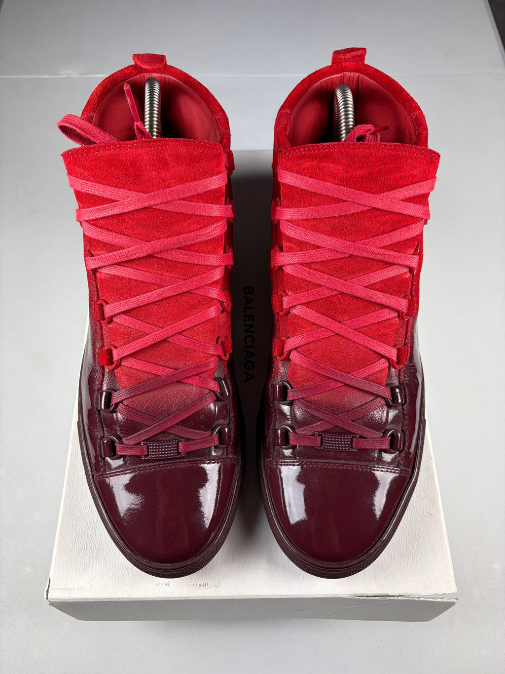 Balenciaga arena ‘Ombré’ red gradient high tops - eu 44 / us 11 / uk 10