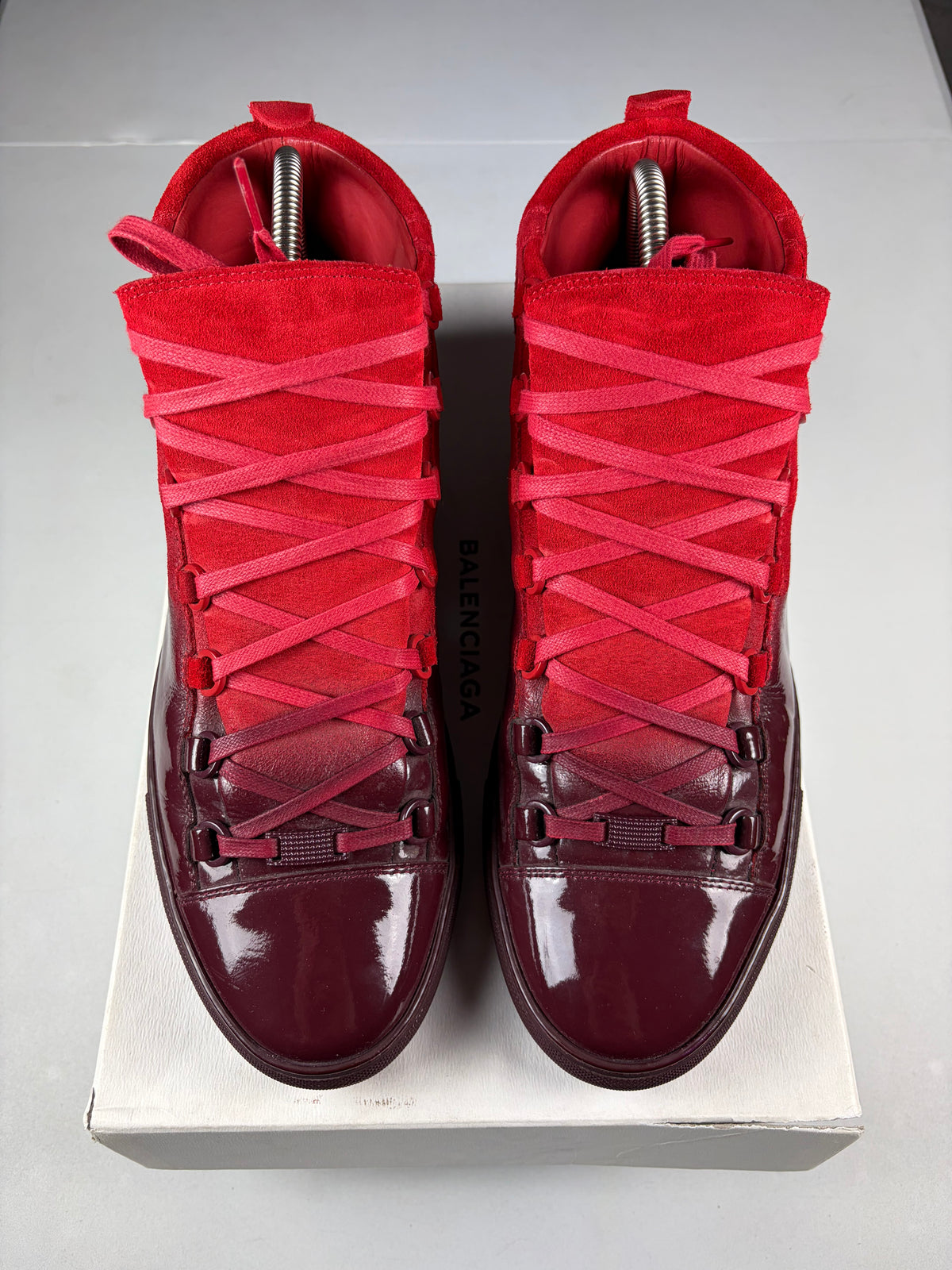 Balenciaga arena ‘Ombré’ red gradient high tops - eu 44 / us 11 / uk 10