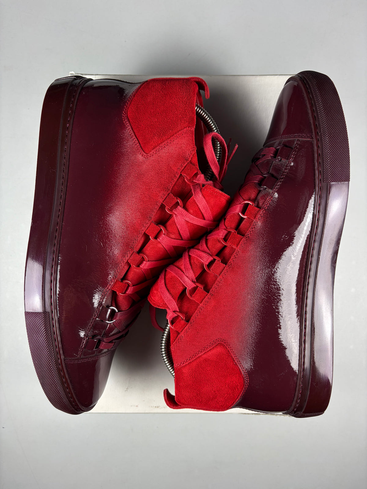 Balenciaga arena ‘Ombré’ red gradient high tops - eu 44 / us 11 / uk 10