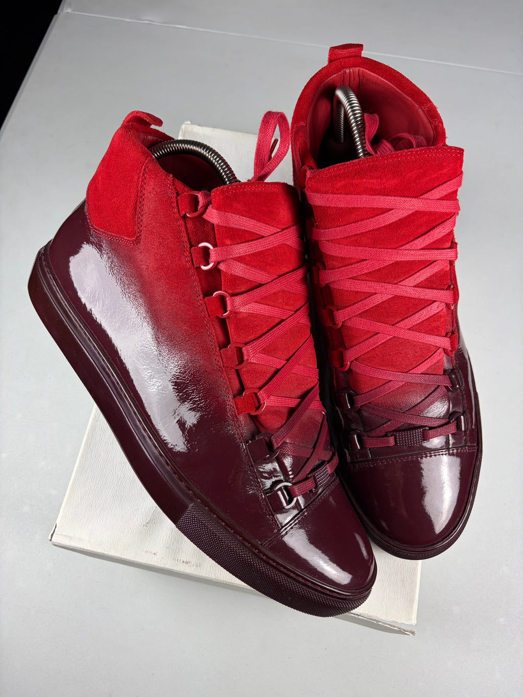 Balenciaga arena ‘Ombré’ red gradient high tops - eu 44 / us 11 / uk 10