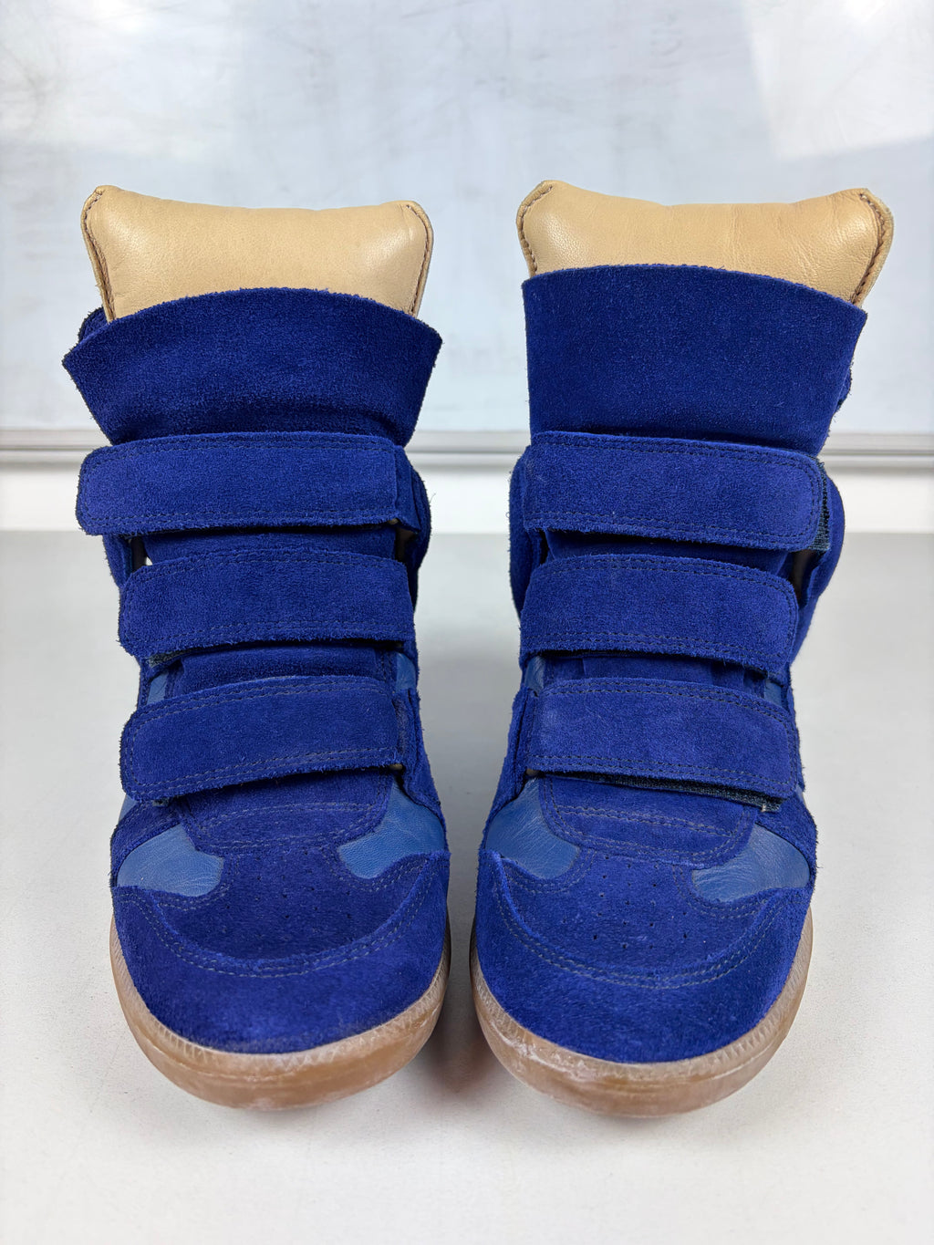 Isabel Marant Bekett suede wedge sneakers - eu 38 / us 8 / uk 5 - electric blue