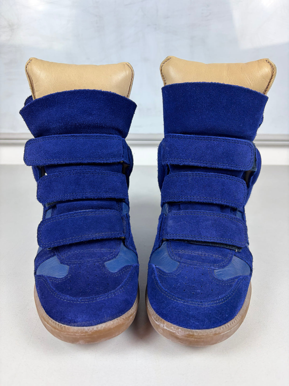 Isabel Marant Bekett suede wedge sneakers - eu 38 / us 8 / uk 5 - electric blue