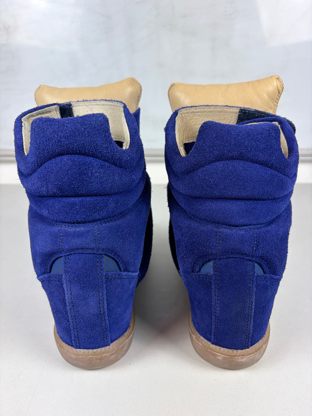 Isabel Marant Bekett suede wedge sneakers - eu 38 / us 8 / uk 5 - electric blue