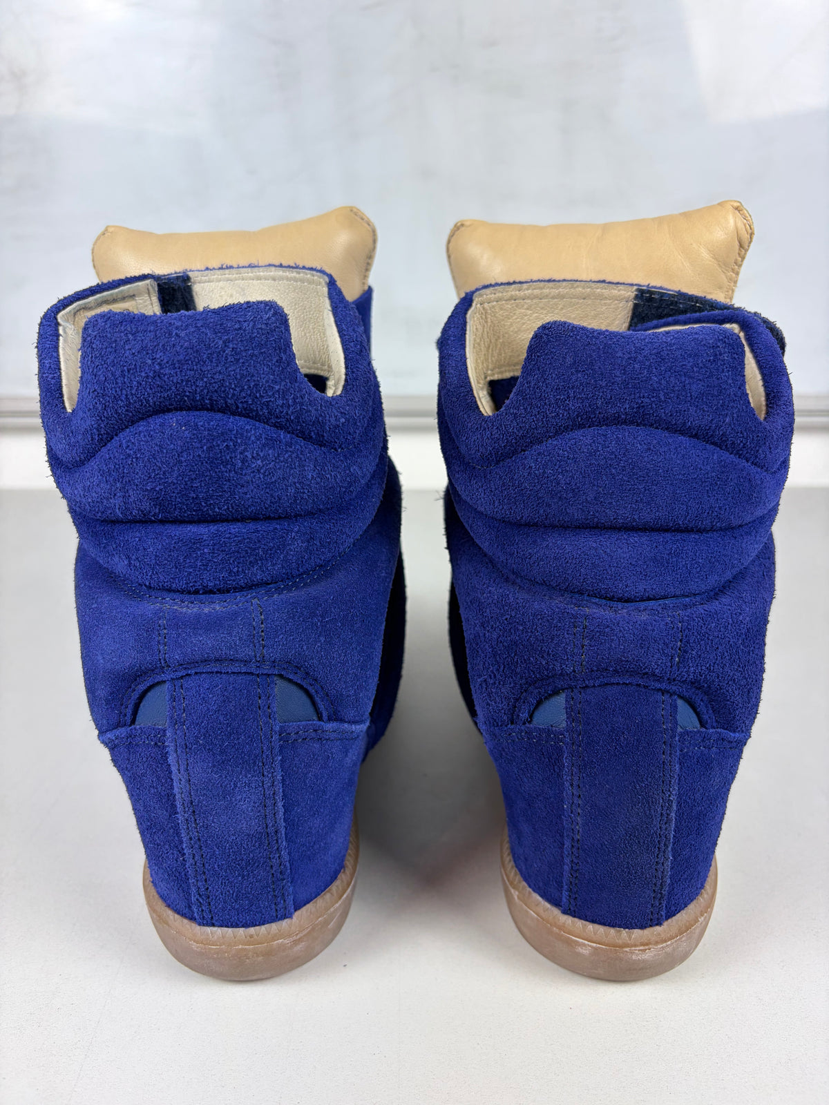 Isabel Marant Bekett suede wedge sneakers - eu 38 / us 8 / uk 5 - electric blue