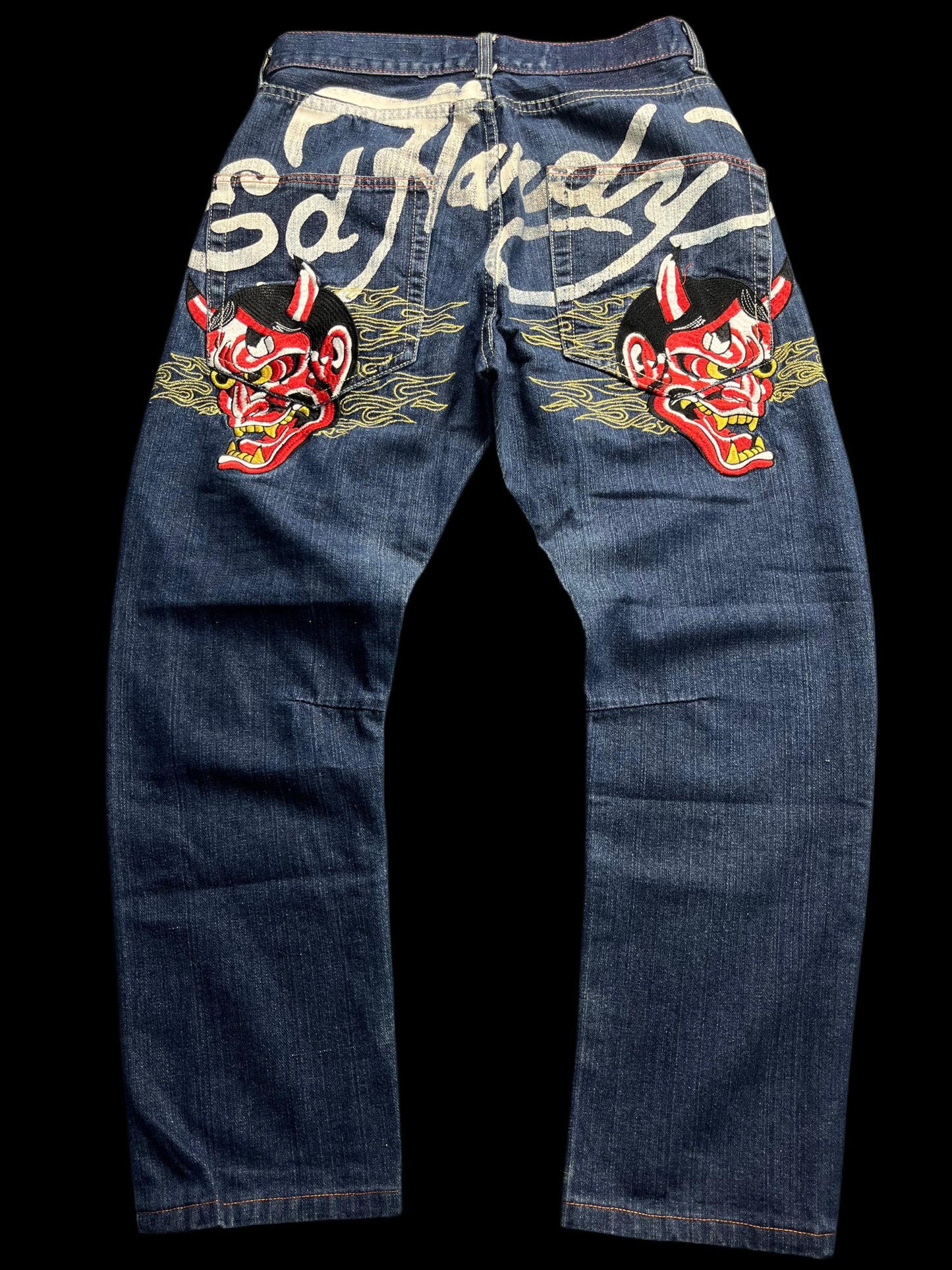 ED HARDY DEVIL EMBROIDERED JEANS (30)