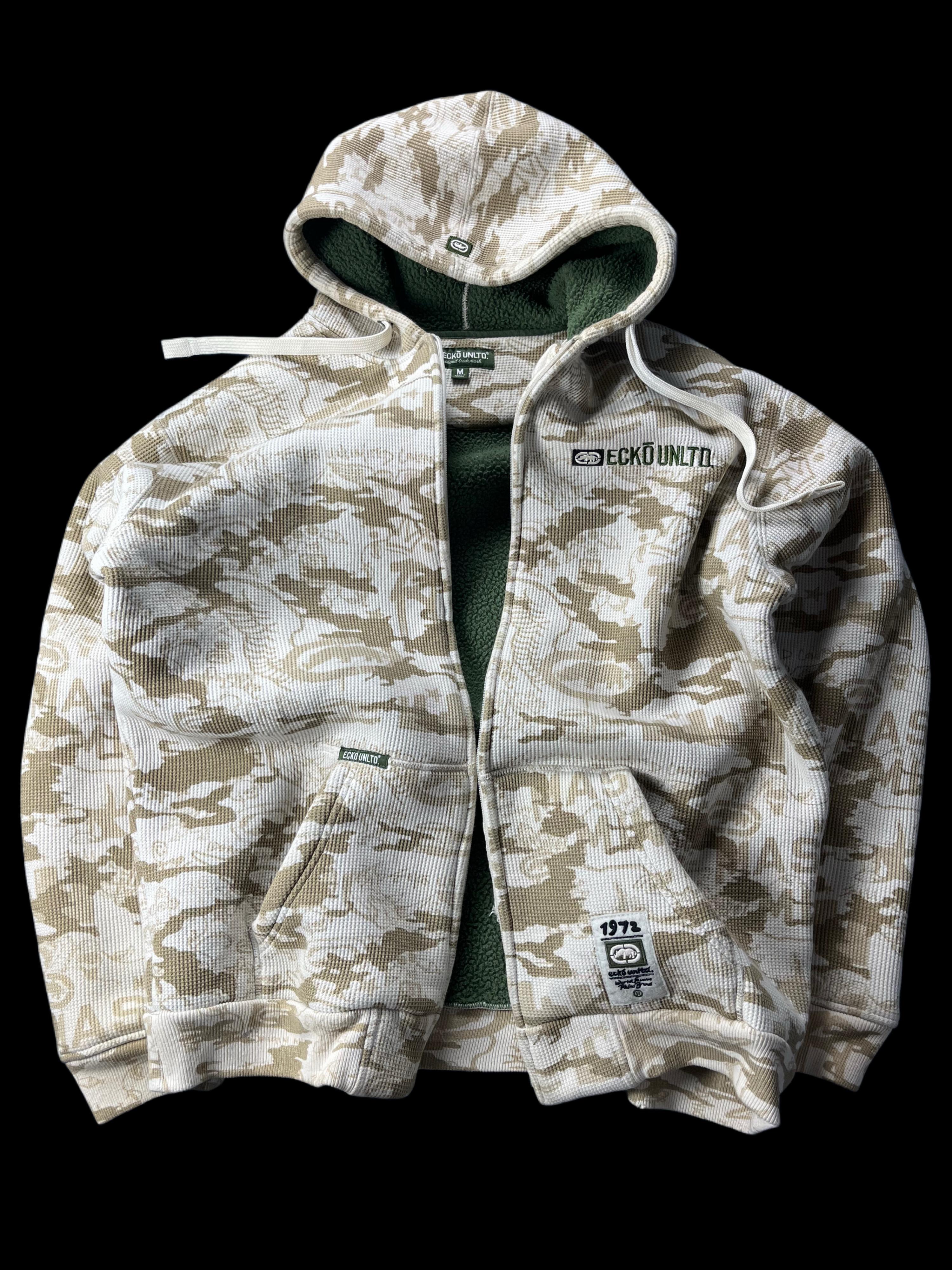 VINTAGE ECKO WAFFLE ZIP UP HOODIE (XL)