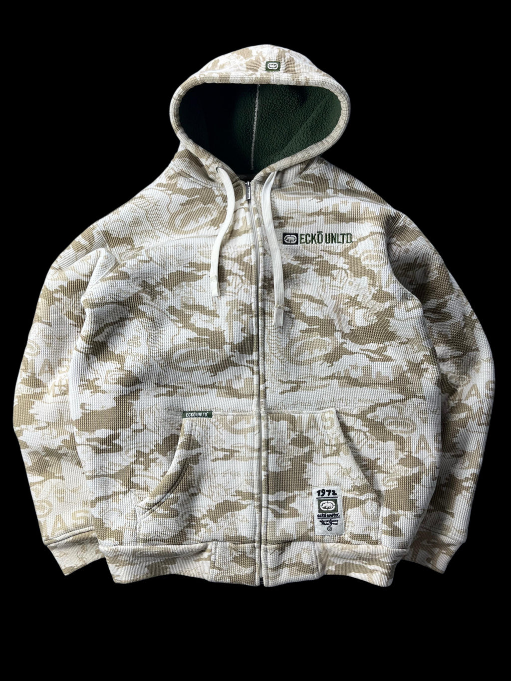 VINTAGE ECKO WAFFLE ZIP UP HOODIE (XL)