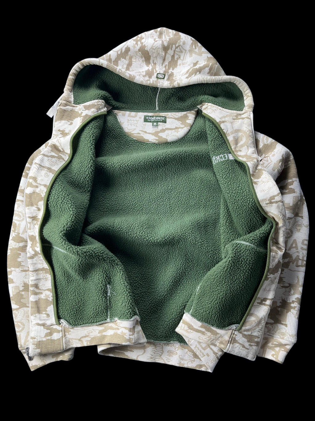 VINTAGE ECKO WAFFLE ZIP UP HOODIE (XL)
