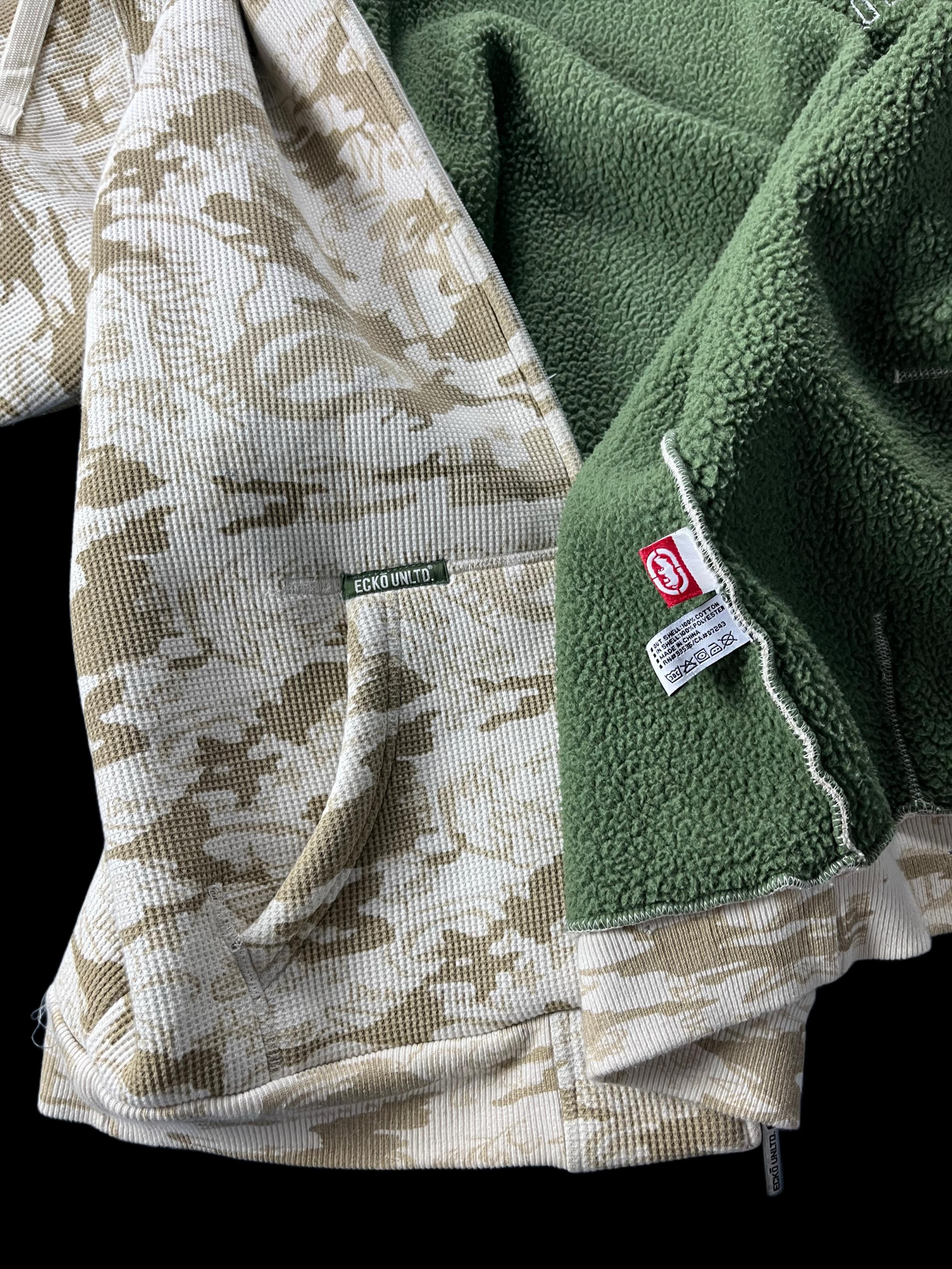 VINTAGE ECKO WAFFLE ZIP UP HOODIE (XL)